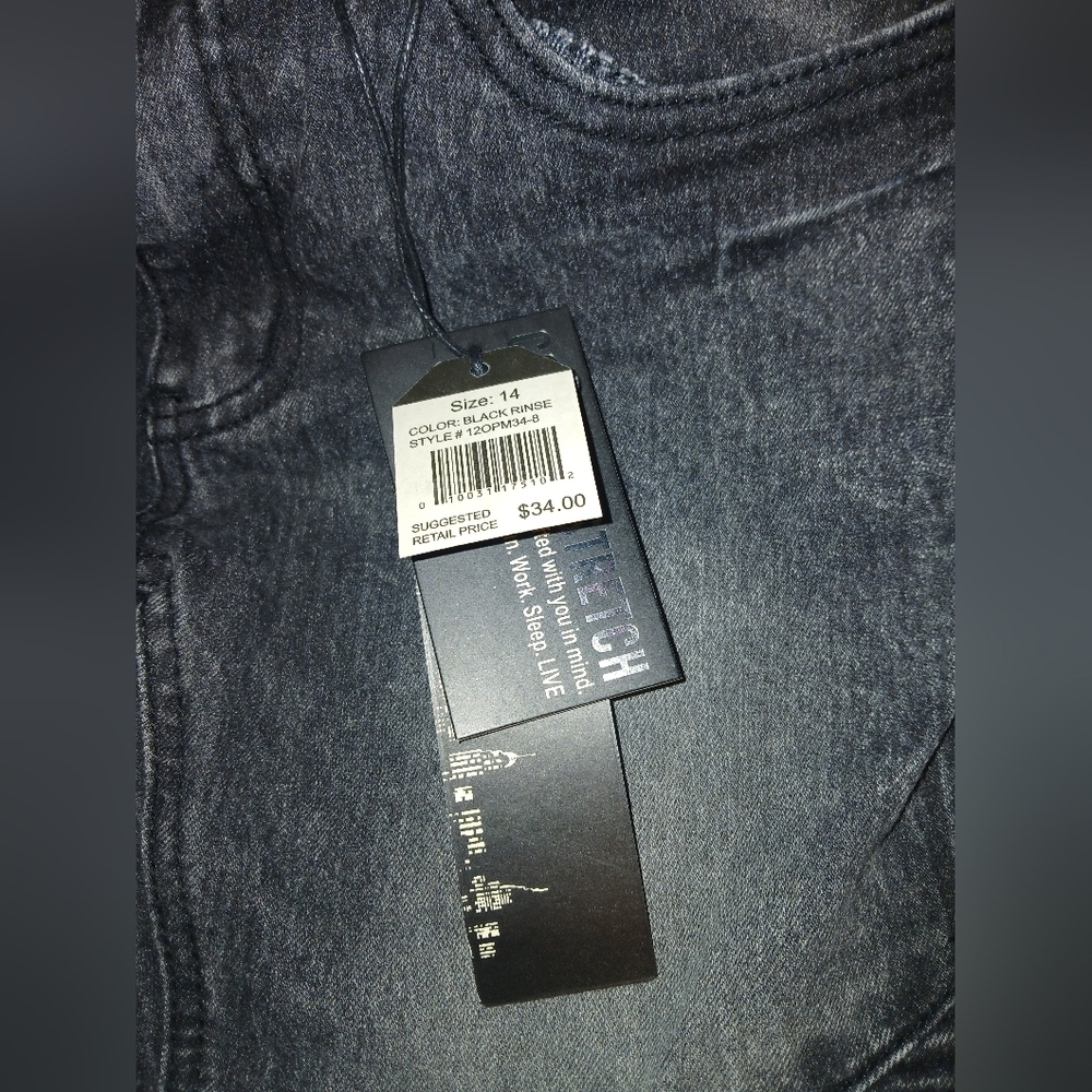 Road narrow size 14 black rinse boys jeans. Nyc. Designed and crafted .new - Picture 6 of 9